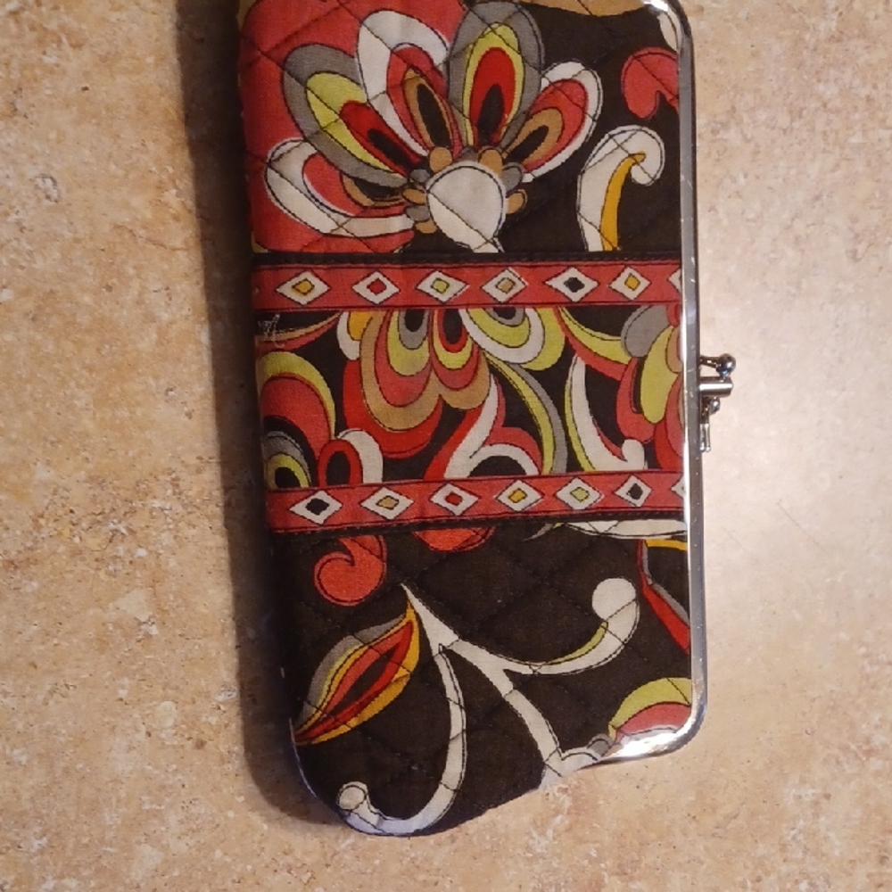 Vera Bradley Floral Wallet - Red, Green, Black